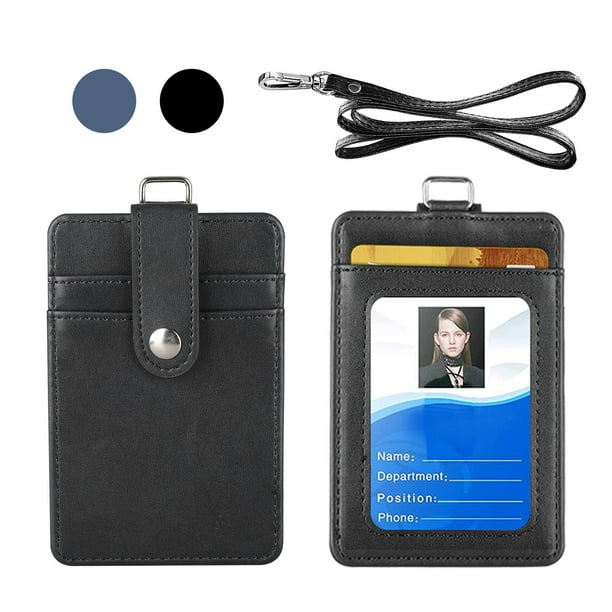 Office PU Leather ID Holder Wallet Document Neck Badge Holders 5 slots Wallet